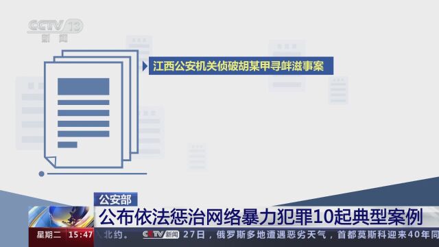 公安部 公布依法惩治网络暴力犯罪10起典型案例