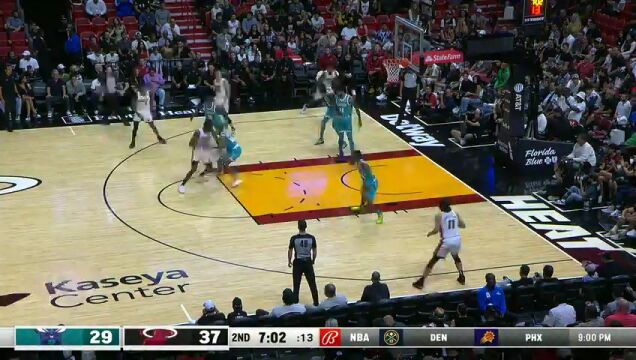 NBA季前赛：黄蜂vs热火第2节英文原声回放