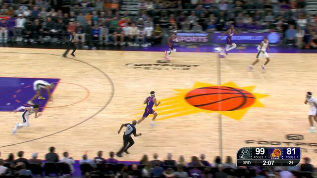 双星连线杀伤力十足 布克突破分球杜兰特三分手起刀落