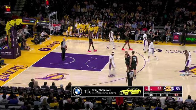 NBA常规赛：火箭vs湖人第3节中文解说回放