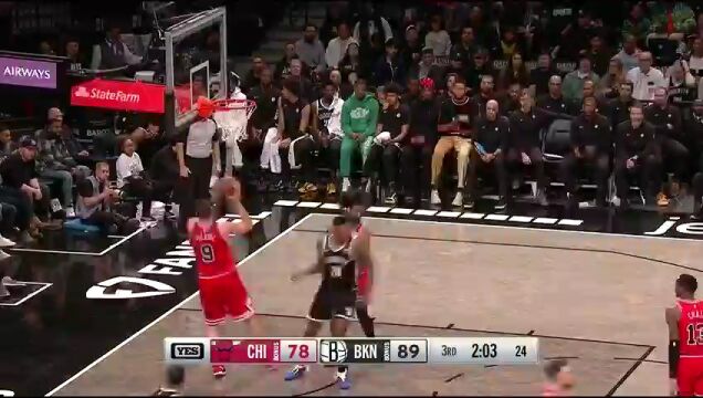 NBA常规赛：公牛vs篮网第3节中文解说回放