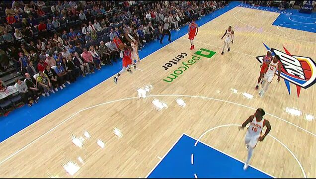 NBA常规赛：老鹰vs雷霆第2节中文解说回放