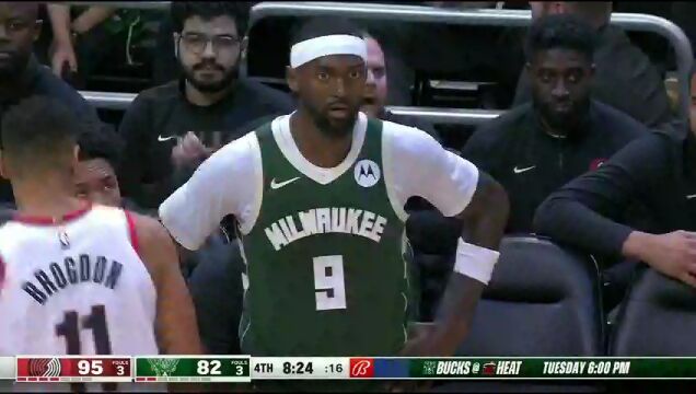 NBA常规赛：开拓者vs雄鹿第4节中文解说回放