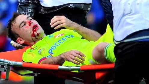 足球场上球员受伤瞬间 惨烈画面不忍直视