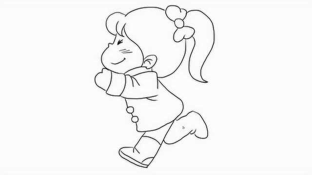 如何简单的画一个奔跑的小女孩幼儿亲子简笔画