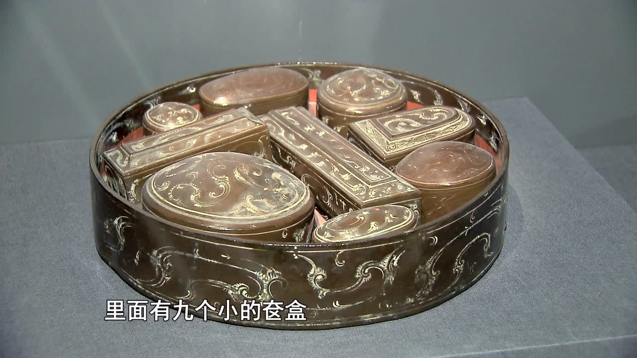 汉代的“化妆盒”:双层九子彩绘漆妆奁_高清1080P在线观看平台_腾讯视频