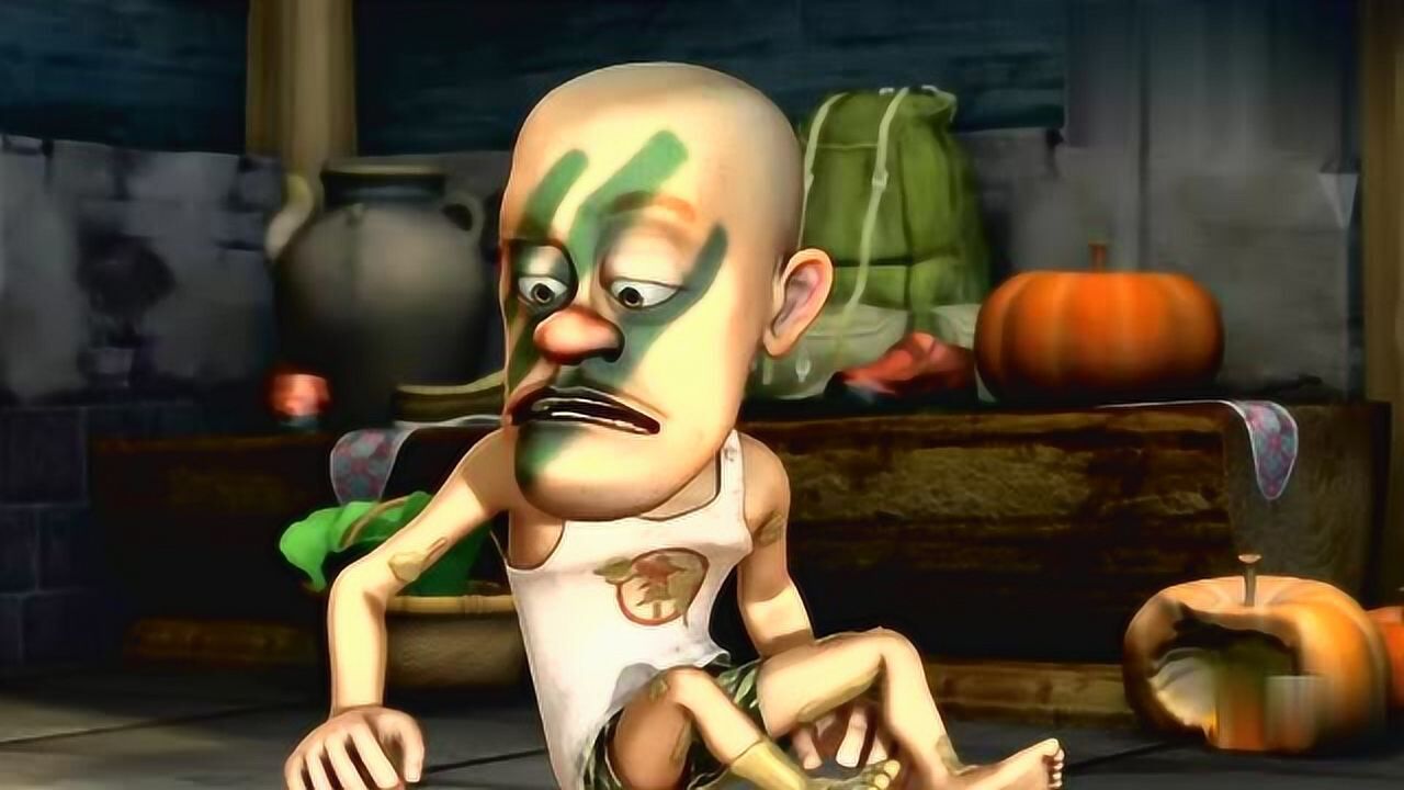 熊出没:光头强被油漆绊倒,意外有了隐身术.