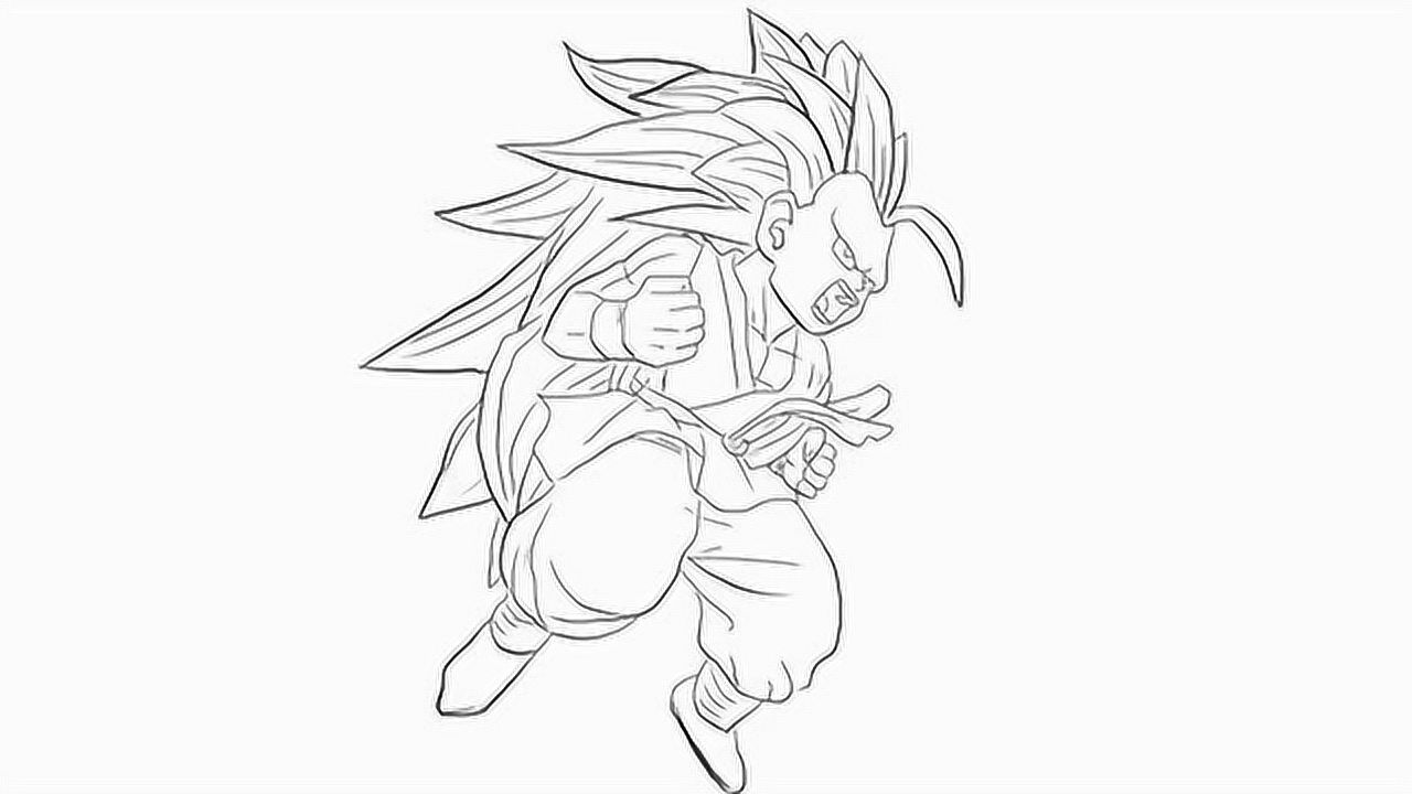 超级赛亚人3动漫简笔画_腾讯视频