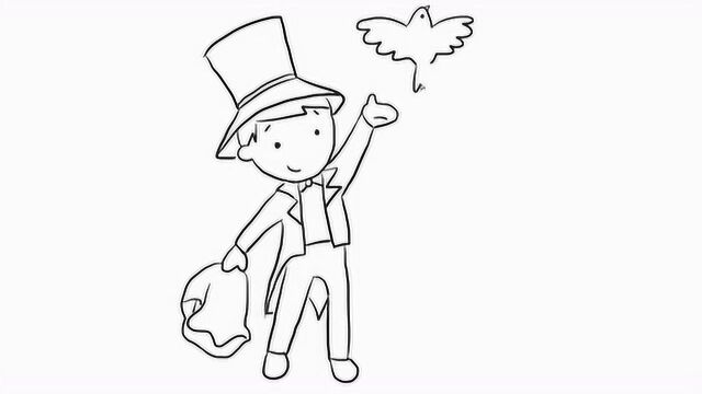 卡通魔术师幼儿亲子简笔画宝宝轻松学画画