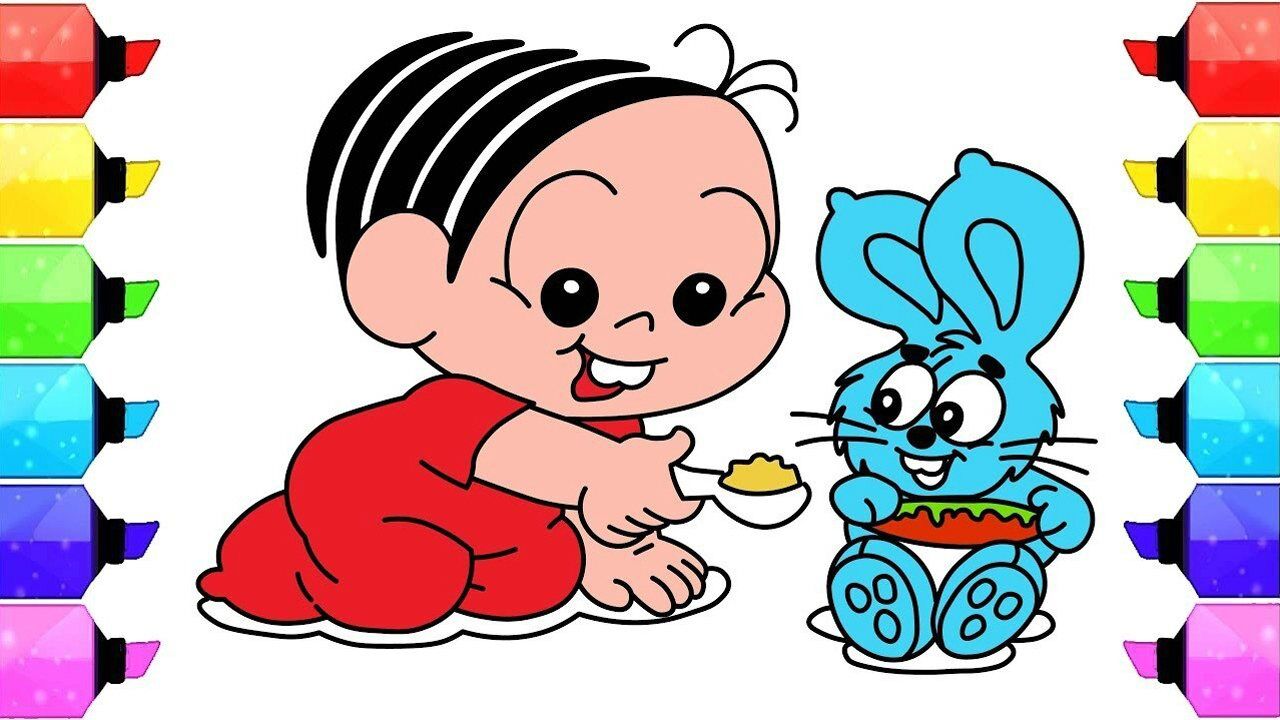 宝宝喂养兔子,亲子简笔画涂颜色爱心高情商