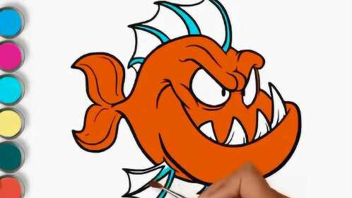 儿童简笔画:海洋安康鱼