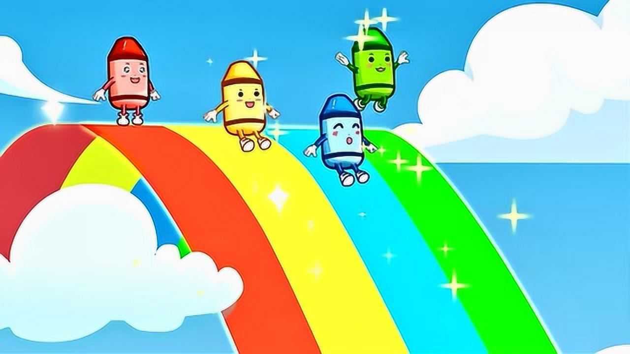 小蜡笔呀,真漂亮,红黄蓝绿不一样.画出美滋滋的童年!