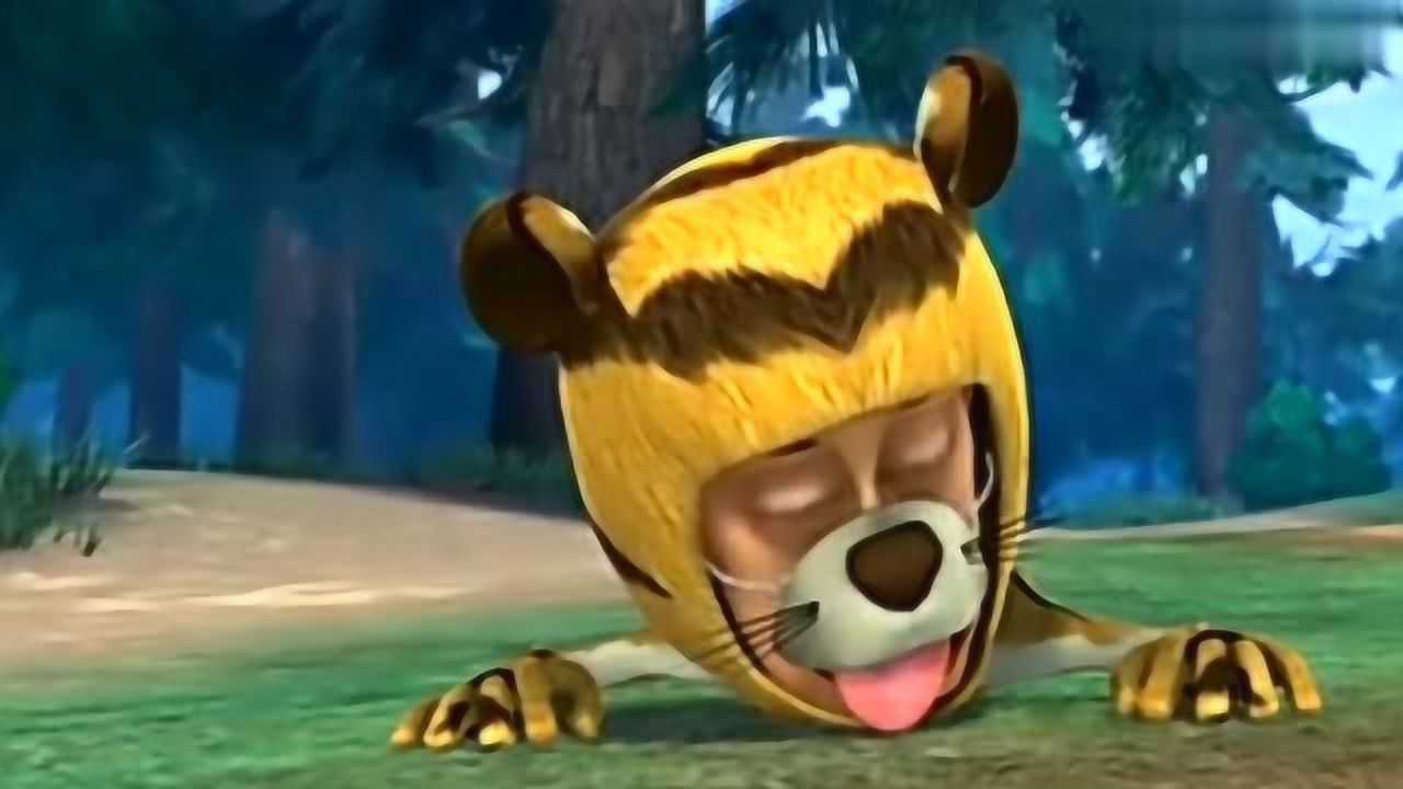 熊出没:光头强穿着老虎的衣服,被猎人抓去要卖到马戏团!抓错了?