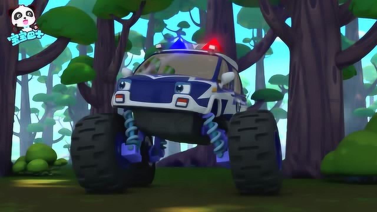 快追,坏人就要追到了,怪兽警车加油!