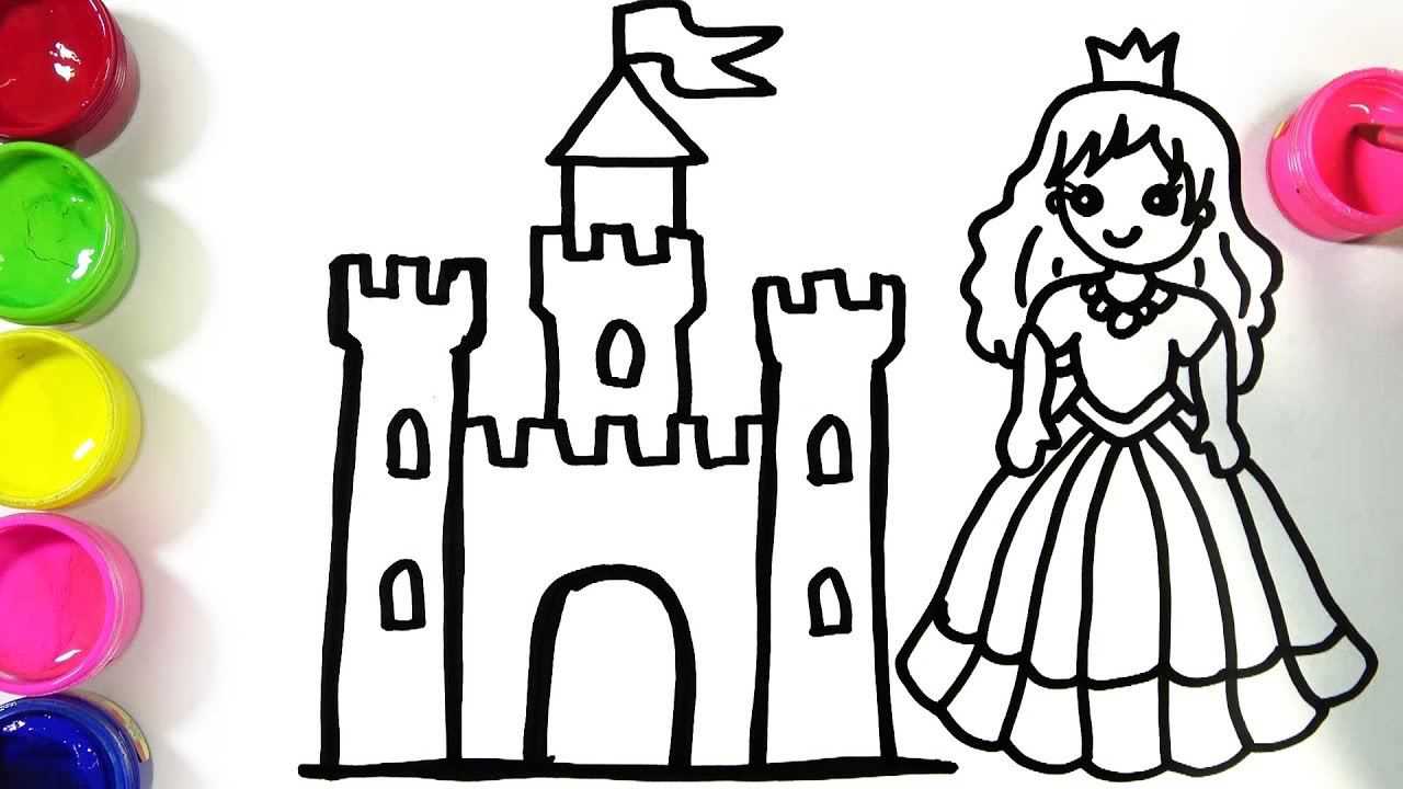 白雪公主和城堡简笔画图片