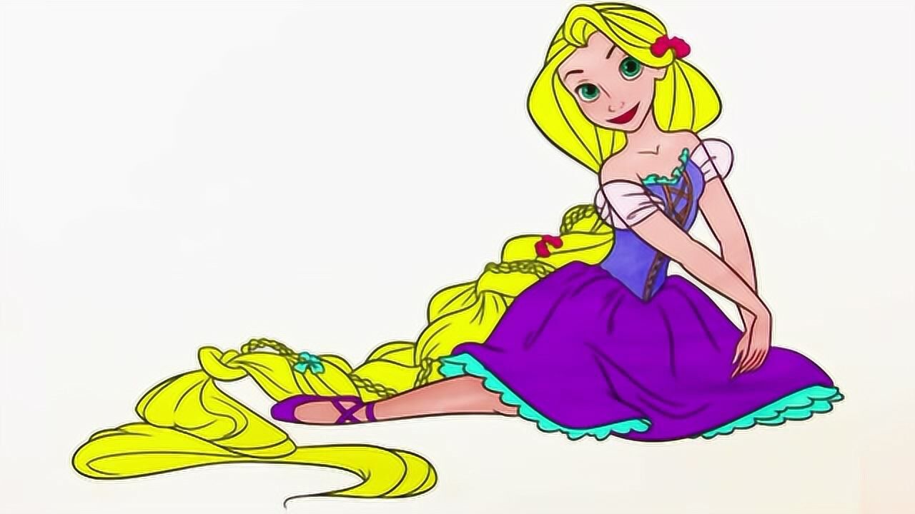 亲子简笔画长发公主画画