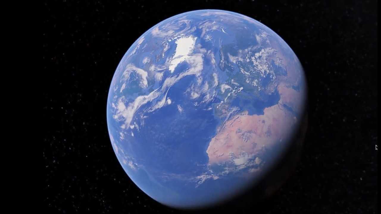 由近及远的一组镜头展示了地球的形状