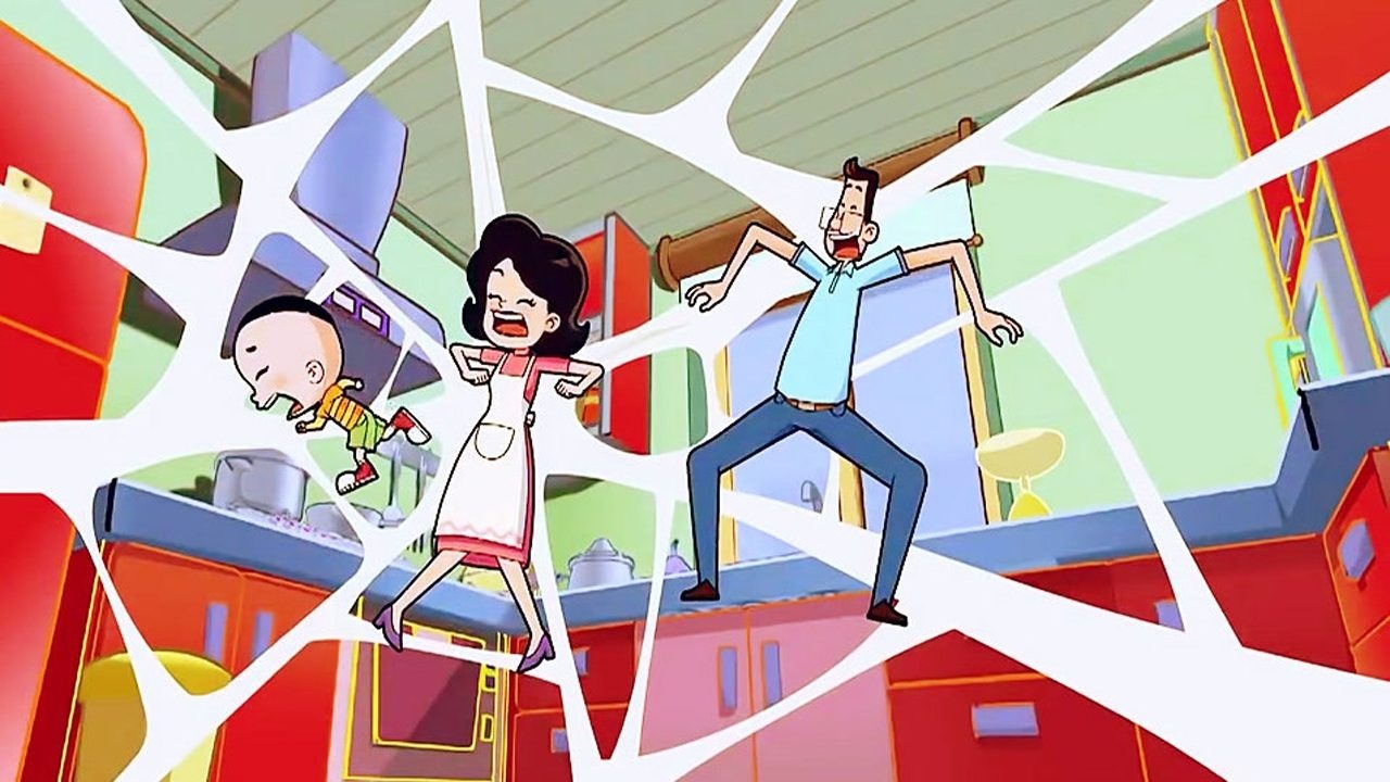 救命啊!小头爸爸打年糕却打出了蜘蛛网,大头儿子要哭了