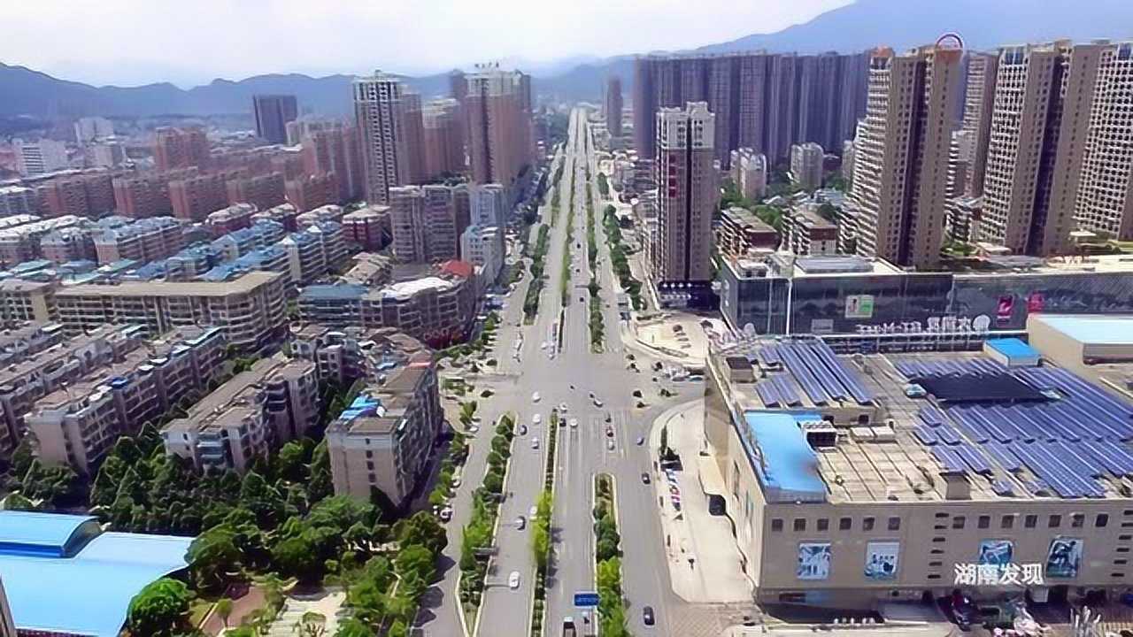 航拍浏阳市城区