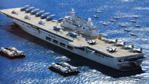 再传好消息！中国最新两栖攻击舰罕见亮相 重2万吨长220米