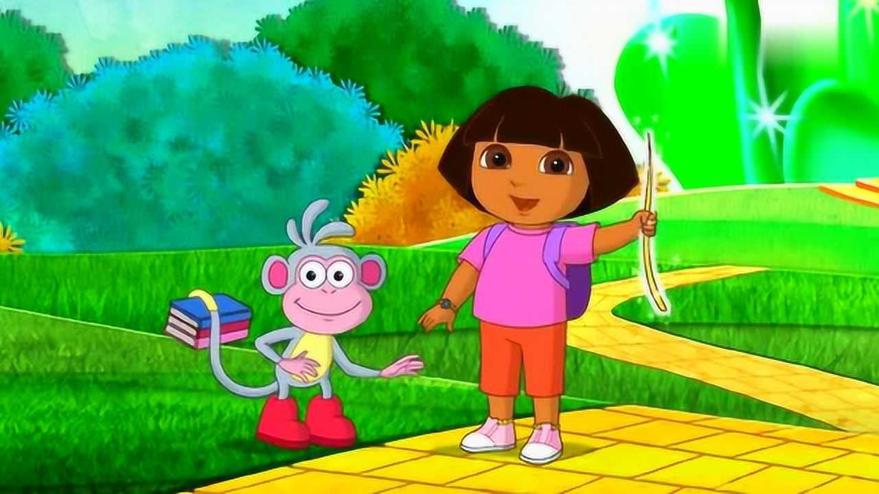 爱探险的朵拉第七季朵拉拿到巫婆的魔法稻草然后去找小红帽