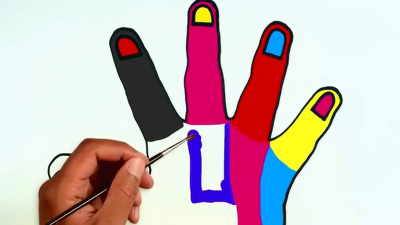 画一个彩色的小手吧