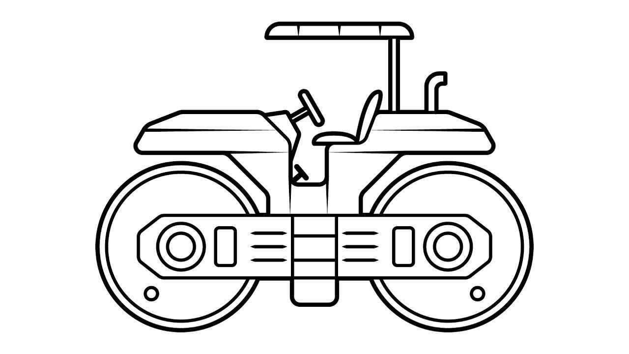 亲子简笔画:压路机画画