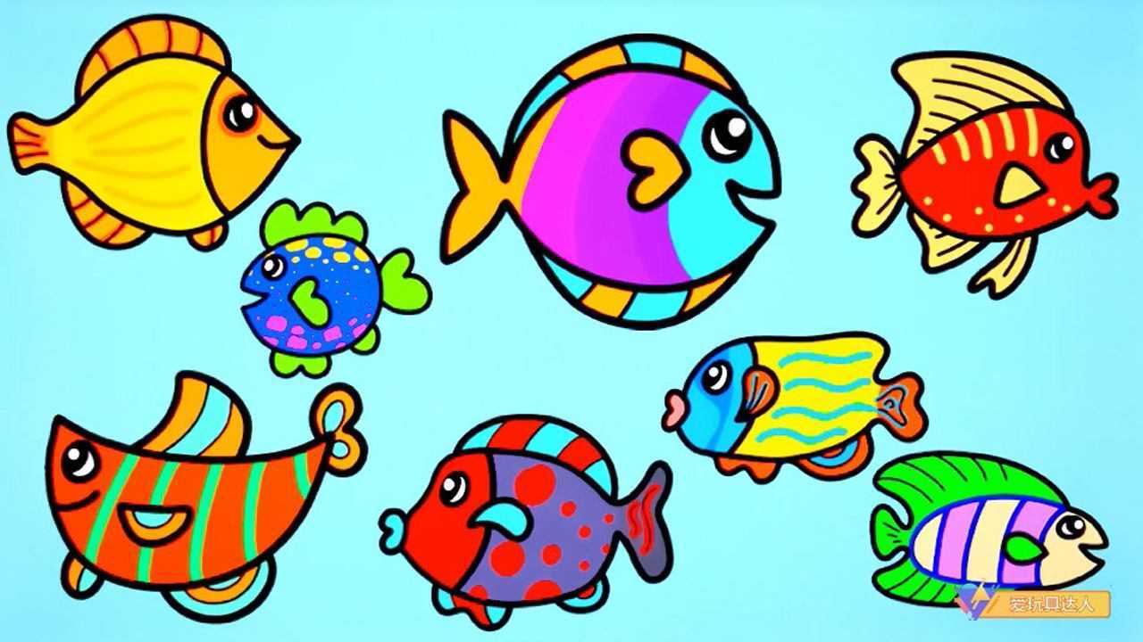 儿童绘画:绘画多种热带鱼