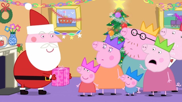 小猪佩奇一家圣诞节收到了有趣的圣诞礼物 玩具故事