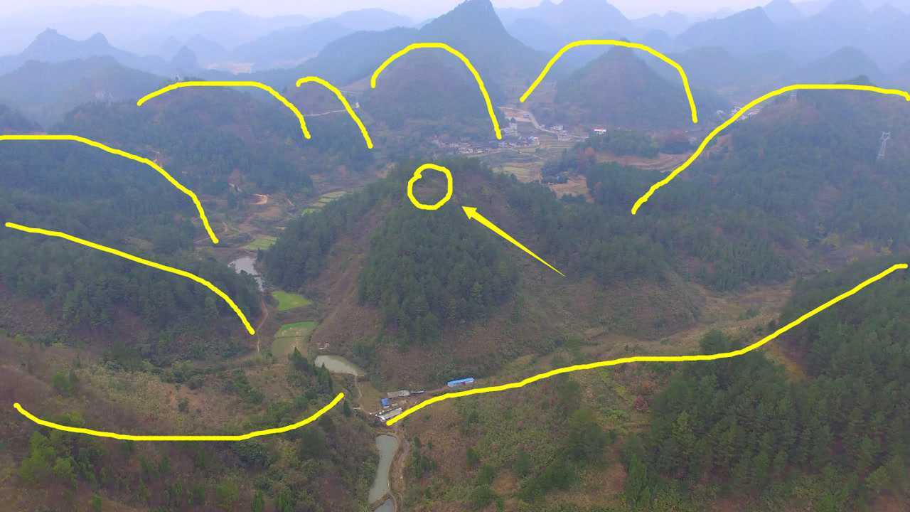 众多小山围绕大山,中间一个真龙穴,这风水宝地后代能出状元