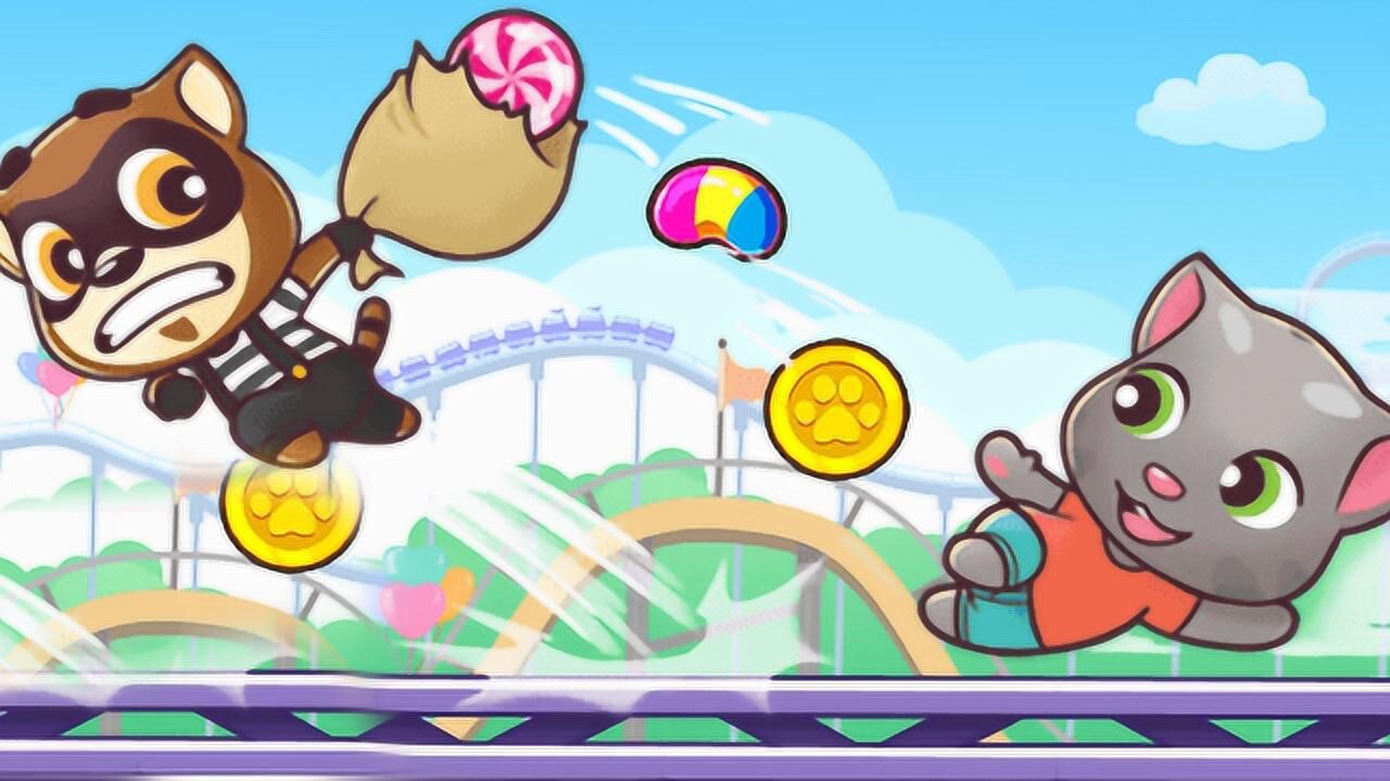 汤姆猫糖果跑酷 talking tom candy run 10天 游戏演练 手游酷玩