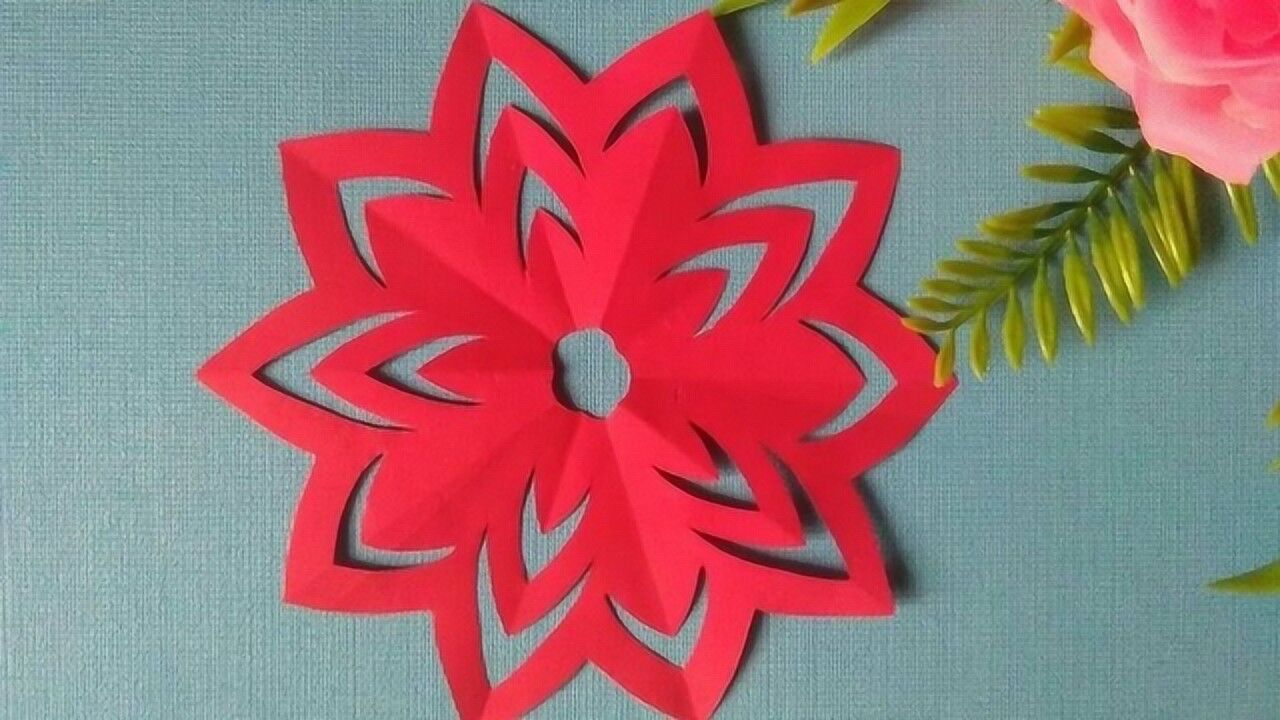 教你五瓣窗花的剪纸方法简单有趣带着孩子一起学吧
