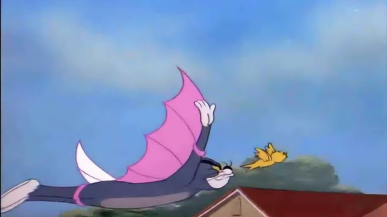 猫和老鼠:杰瑞告诉小鸟说他看见猫会飞,小鸟不相信还被嘲笑!