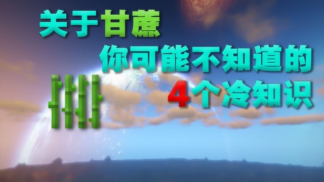 我的世界:关于甘蔗你不知道的4个冷知识!有它万米深海都不怕!