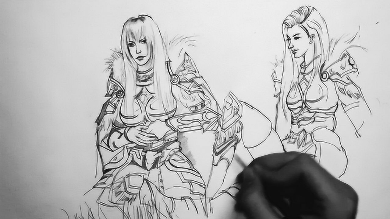 《国漫手绘》:速画凯撒女王和天使彦,美翻了!