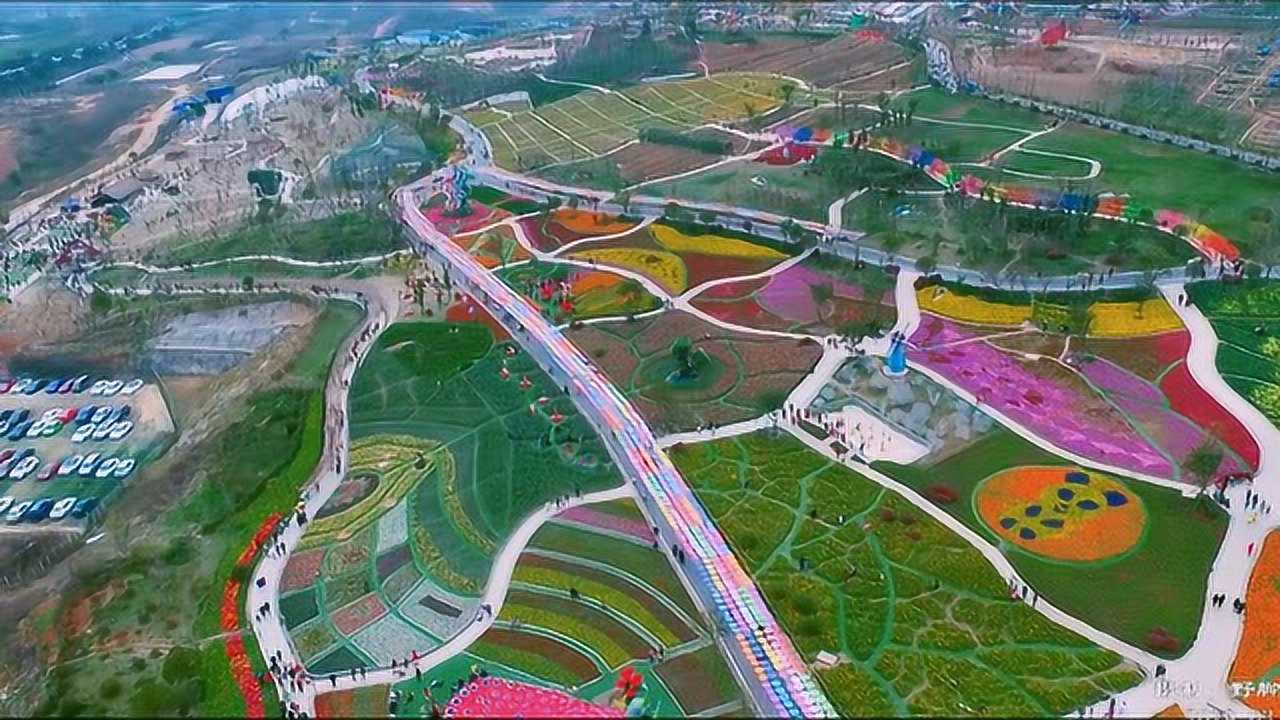 航拍:新都五龙山百花谷