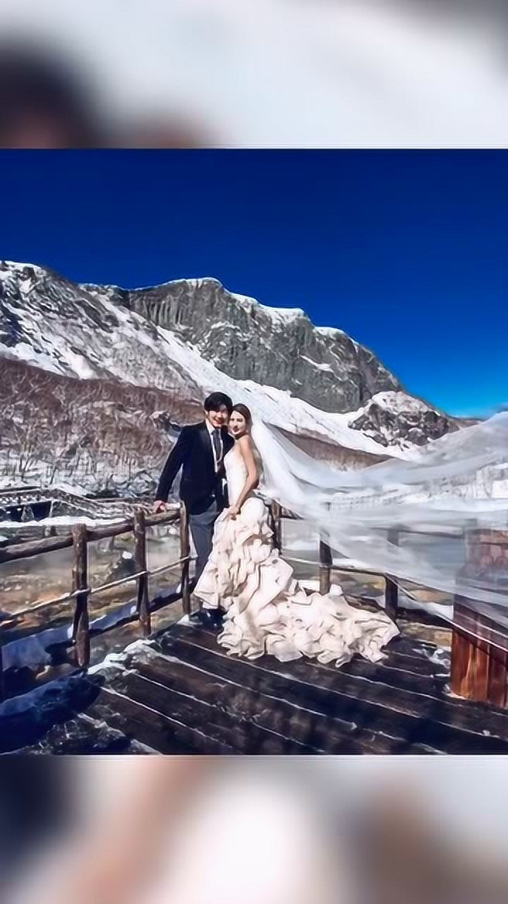 这一对新人真是大胆,居然在玉龙雪山上拍婚纱照,看到成片真值了