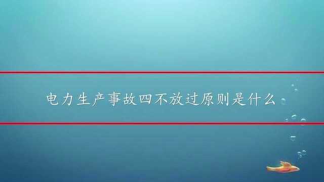 电力生产事故四不放过原则是什么