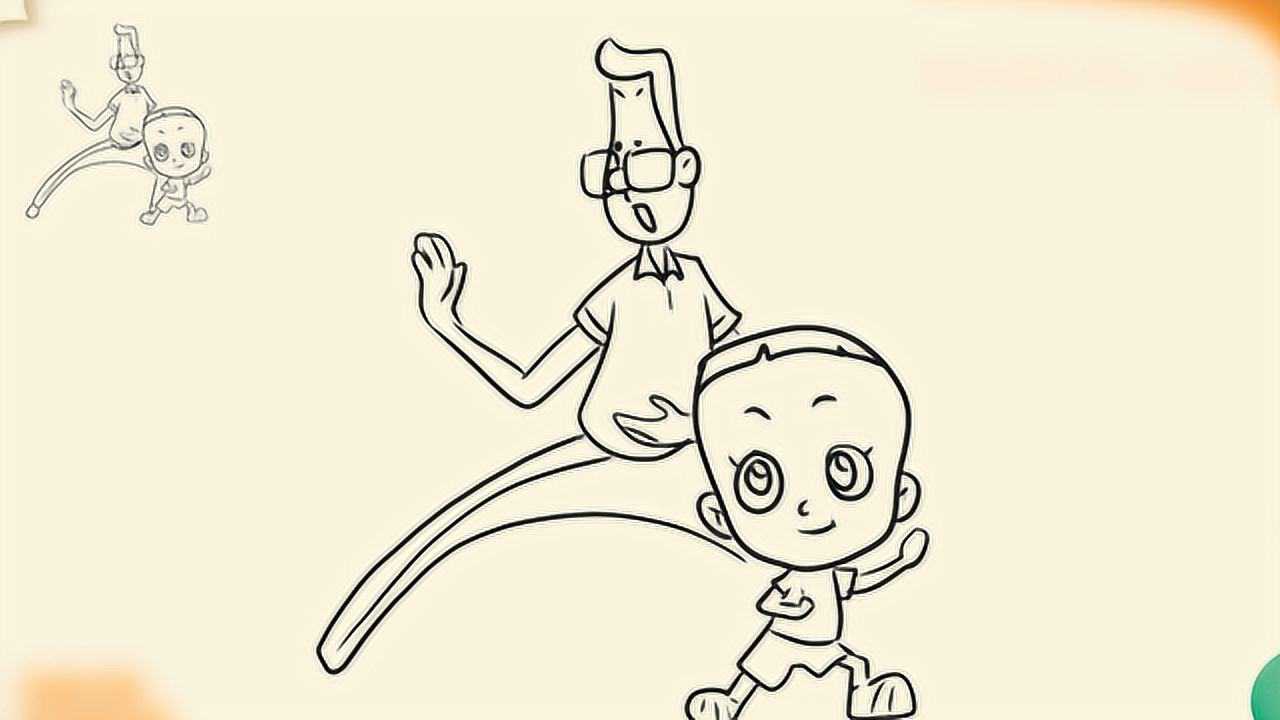 经典动漫绘画如何画大头儿子和小头爸爸中的父子