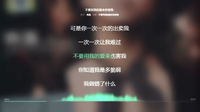 不要用我的爱来伤害我 韩晶 2000年度最火歌曲 动态歌词