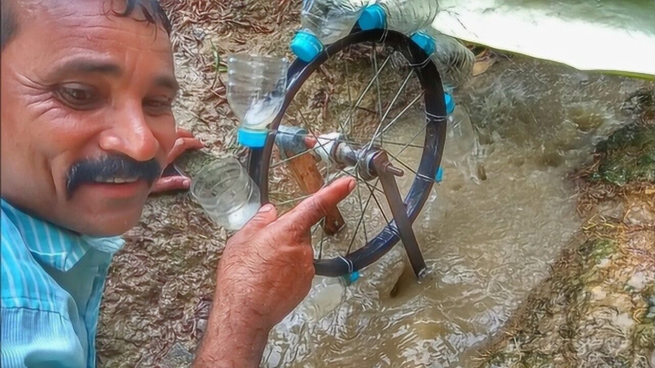 塑料瓶自制循环小水车,这是永动的吗?原理一般人看不懂!