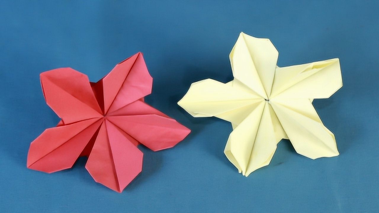 手工折纸教程,漂亮的杏花折起来很简单,学会了送给女孩子吧