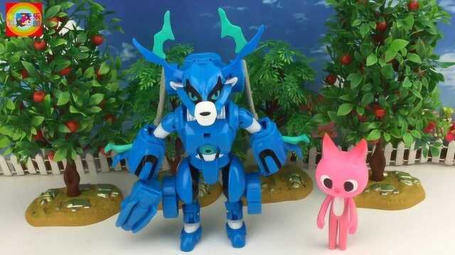 猪猪侠五灵卫冰封鹿变形玩具!来跟迷你特工队露西一起玩