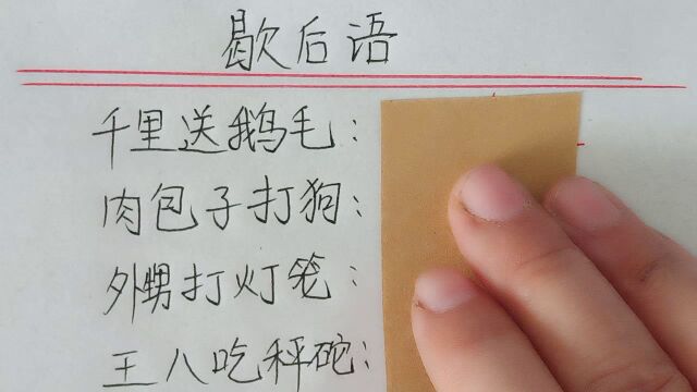 趣味语文:小学生歇后语,你都会吗