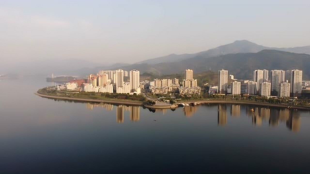 航拍重慶開州:城在湖中,湖在山中,意在心中