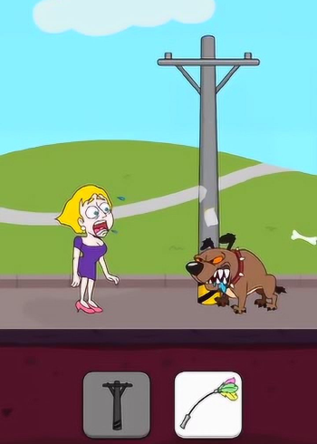 美女公园散步遇到恶犬,机智的她拿出这件东西给它,狗的反应亮了