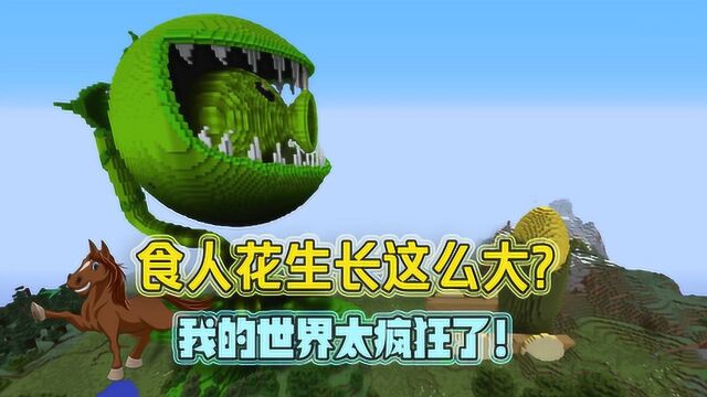 我的世界:僵尸博士把巨型食人花与巨型豌豆放一起,上天遁地无所不能!