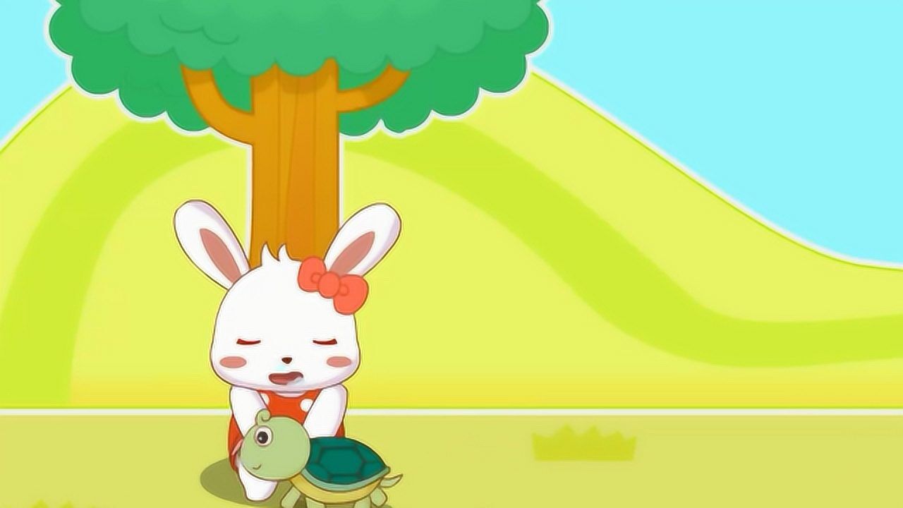 兔小贝故事:龟兔赛跑,乌龟竟然赢了,都怪兔子太骄傲