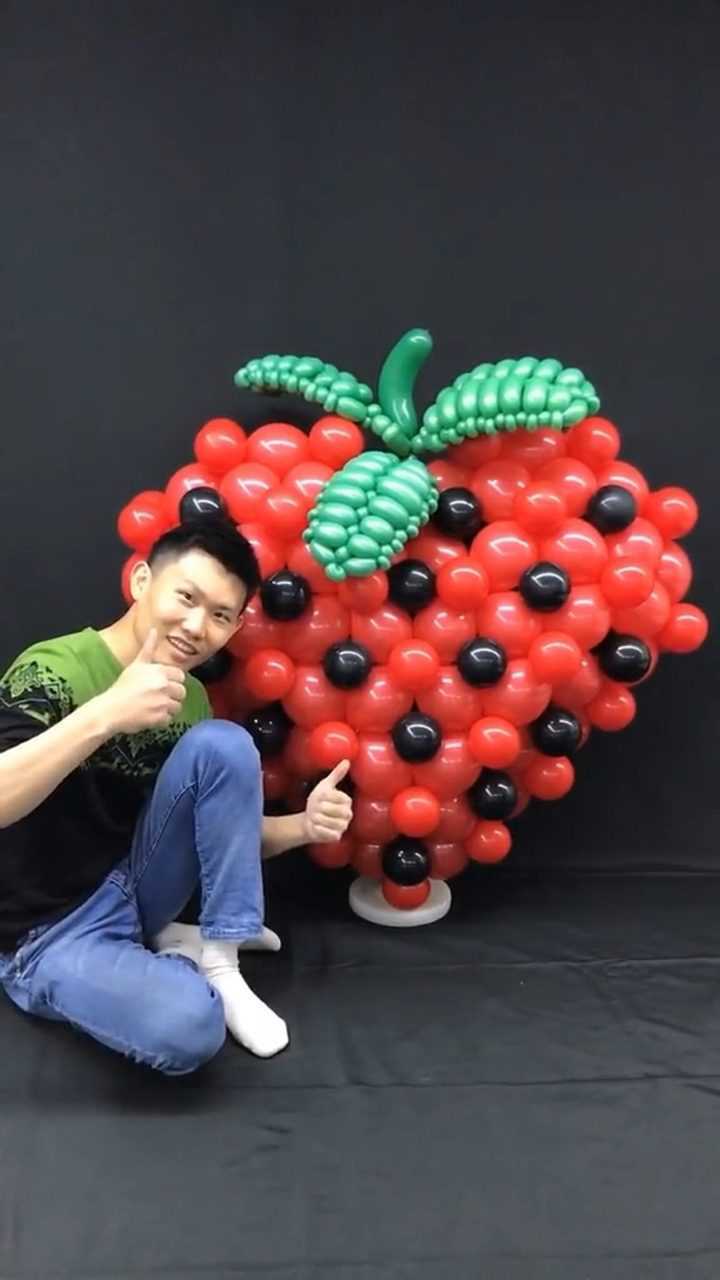 气球培训第十三集气球大草莓造型视频教程你见过这么大个的草莓吗