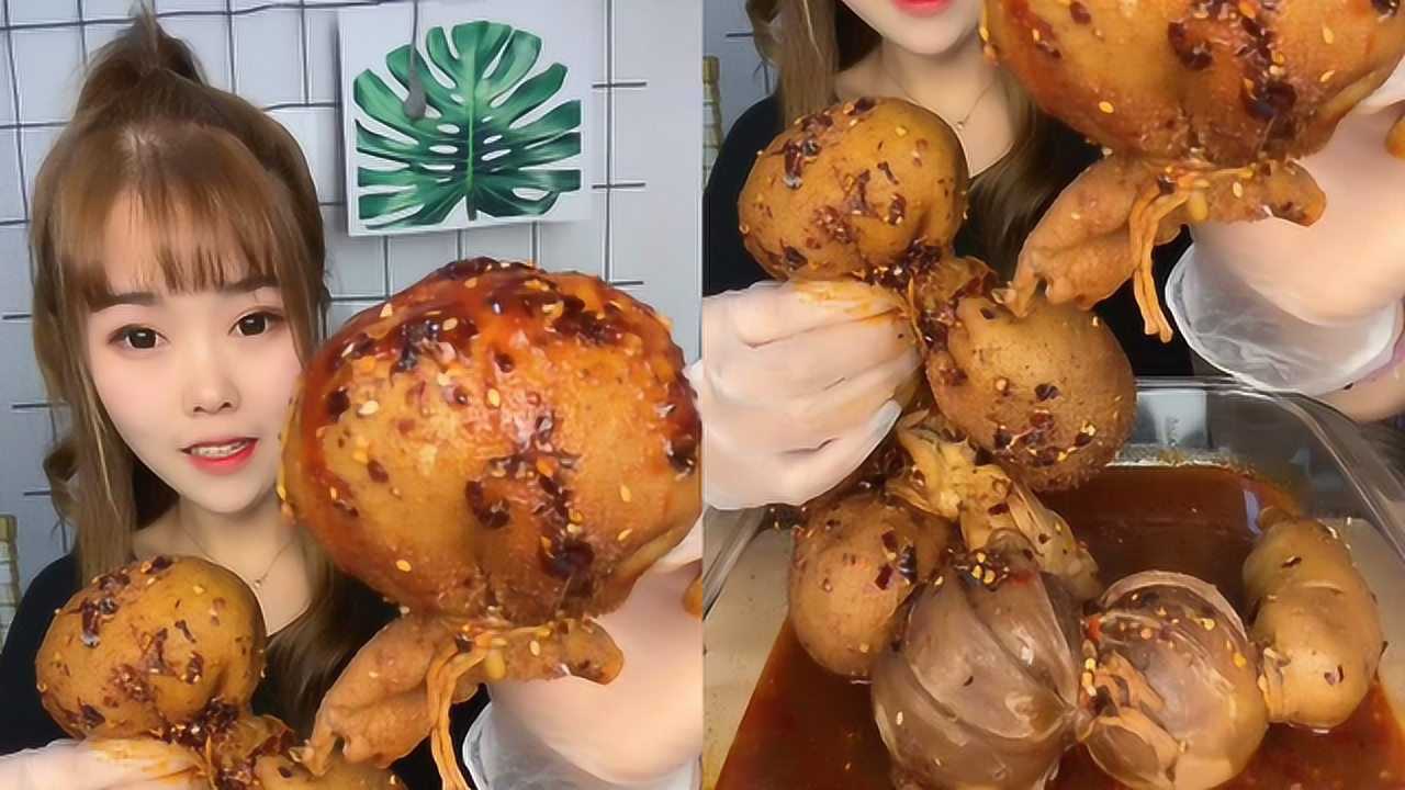 美女吃播小萱直播吃羊脑美女吃得也太不斯文了矜持一点啊